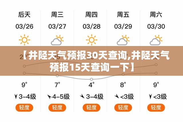 【井陉天气预报30天查询,井陉天气预报15天查询一下】