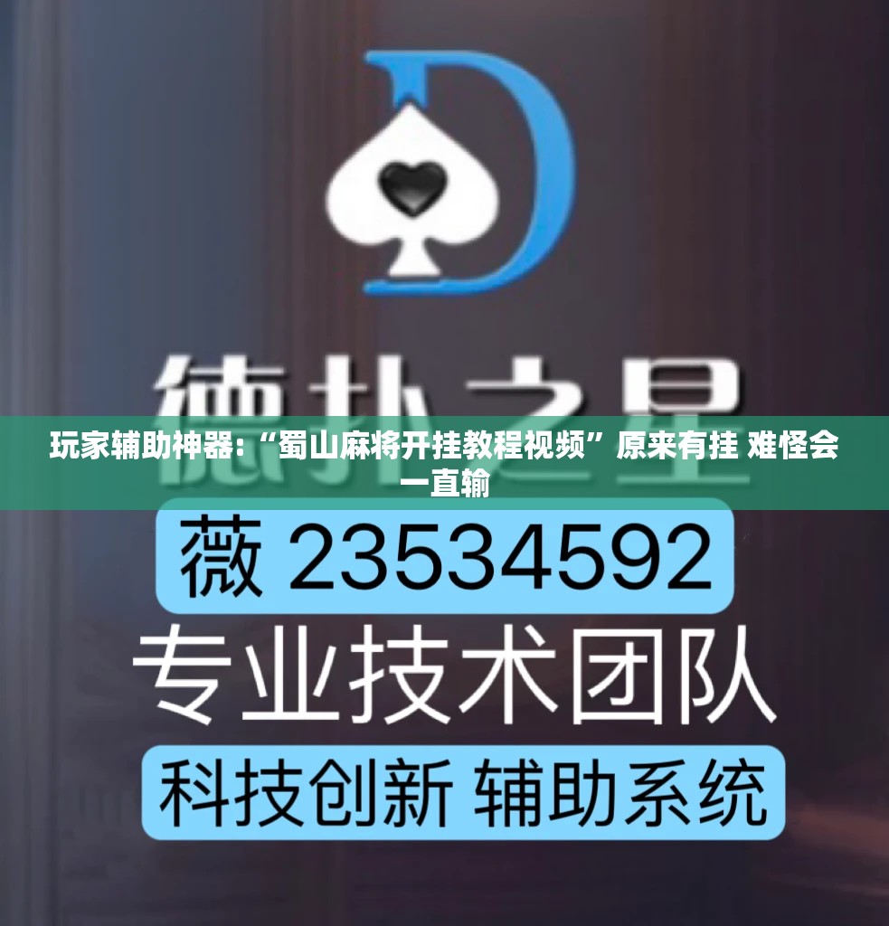 玩家辅助神器:“蜀山麻将开挂教程视频”原来有挂 难怪会一直输