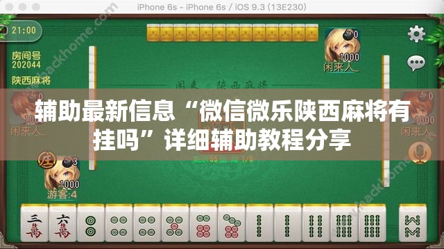 辅助最新信息“微信微乐陕西麻将有挂吗”详细辅助教程分享